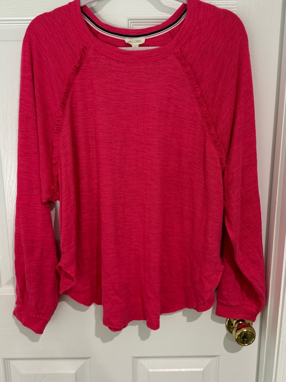 Pilcro Hot Pink Raglan Lightweight Pullover